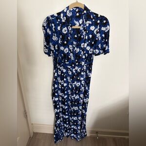 Floral Blue and White Dress